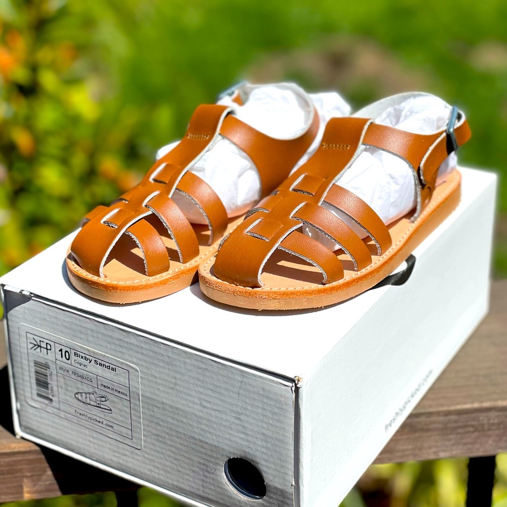 Freshly Picked Bixby Sandals- Cognac- NEW in Box